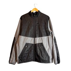 Harley-Davidson Men's Quilted Panel Bonded Fleece Jacket Gray Black XL